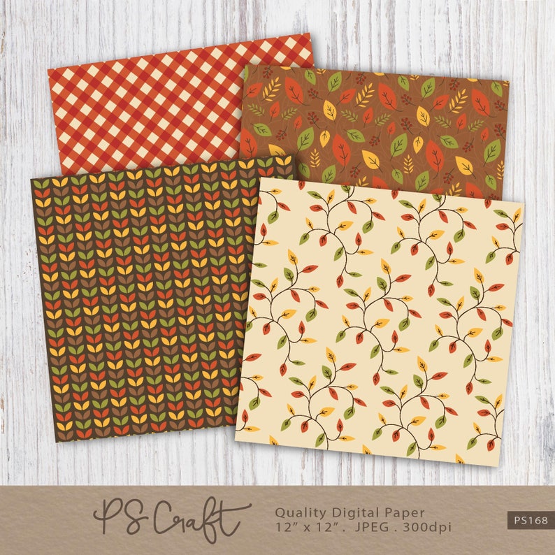 Seamless Autumn Leaves Digital Paper Pack (digital Download) - Etsy
