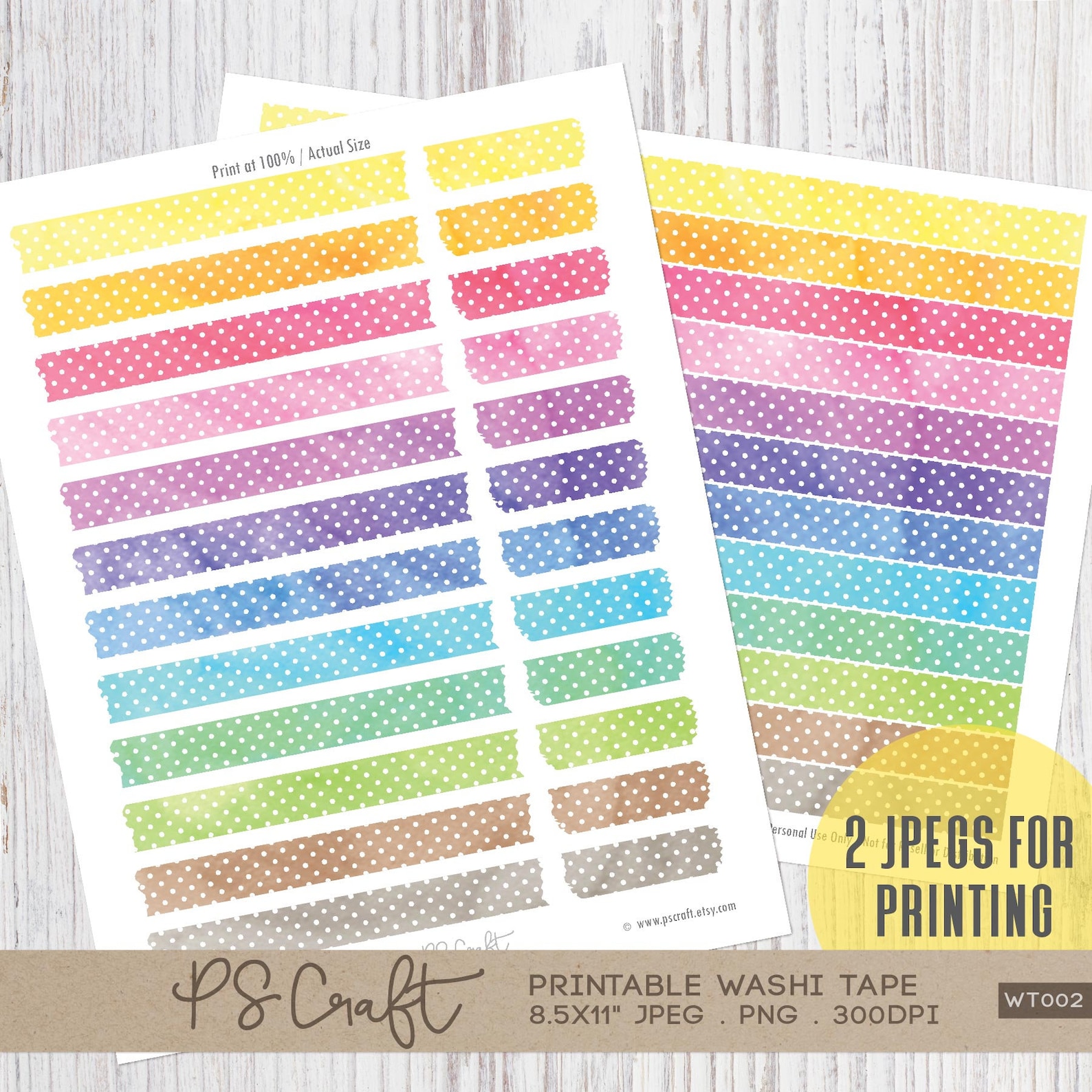 Printable Washi Tape Printable Planner Stickers Polka Dots - Etsy