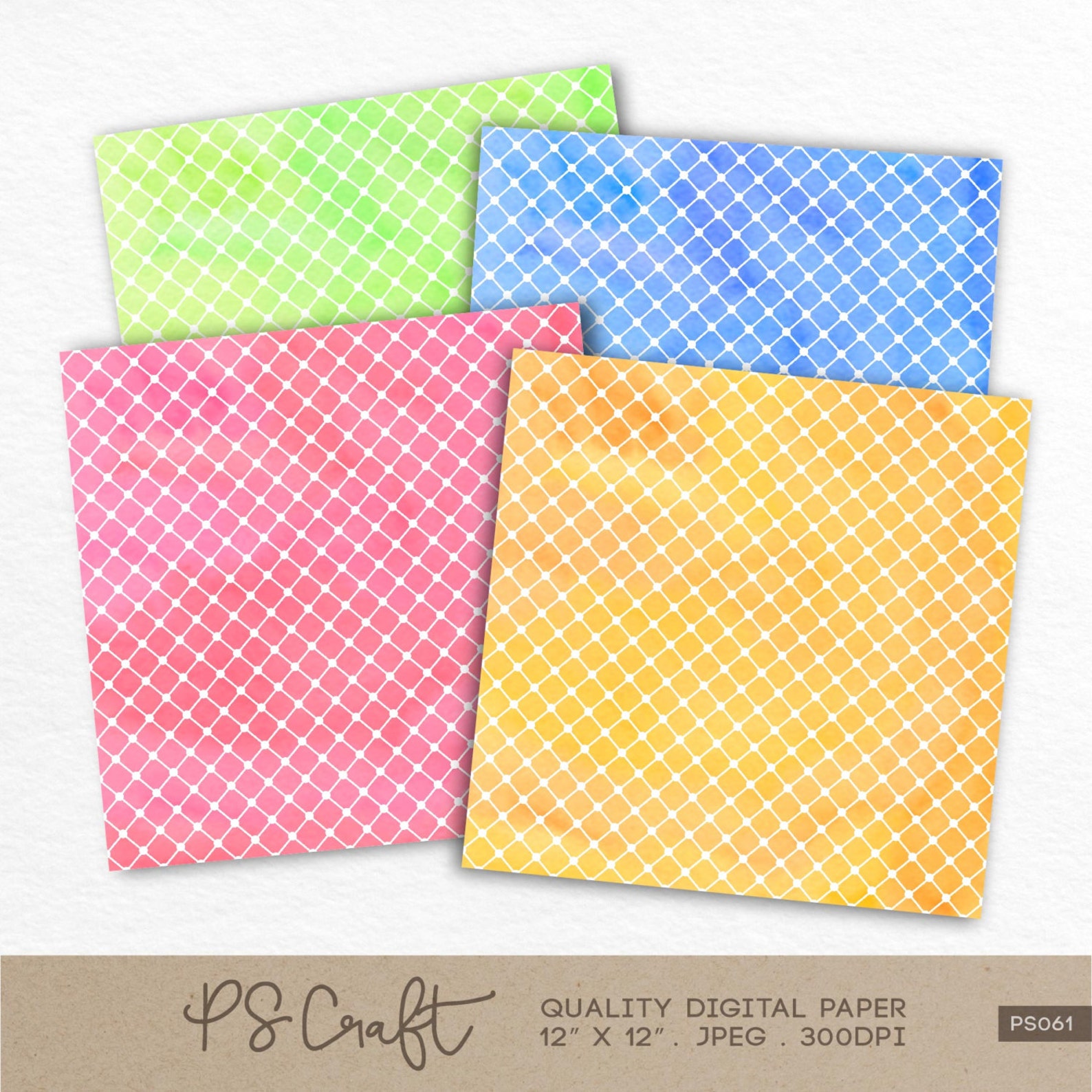 Lattice Watercolor Digital Papers Lattice Paper Pack Lattice Etsy
