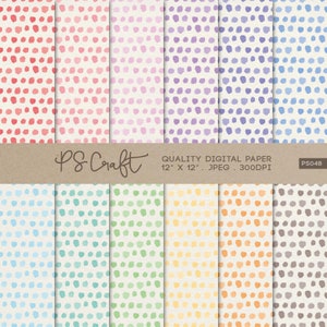 CONFETTI Dots SEAMLESS Watercolor Digital Papers, Polka Dot Background, Polka Dot Clip Art, Pastel Colors Dots | Instant Download