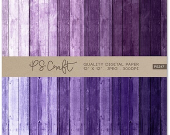 Texturas de madera lila y morada, patrón rústico de madera (descarga digital)