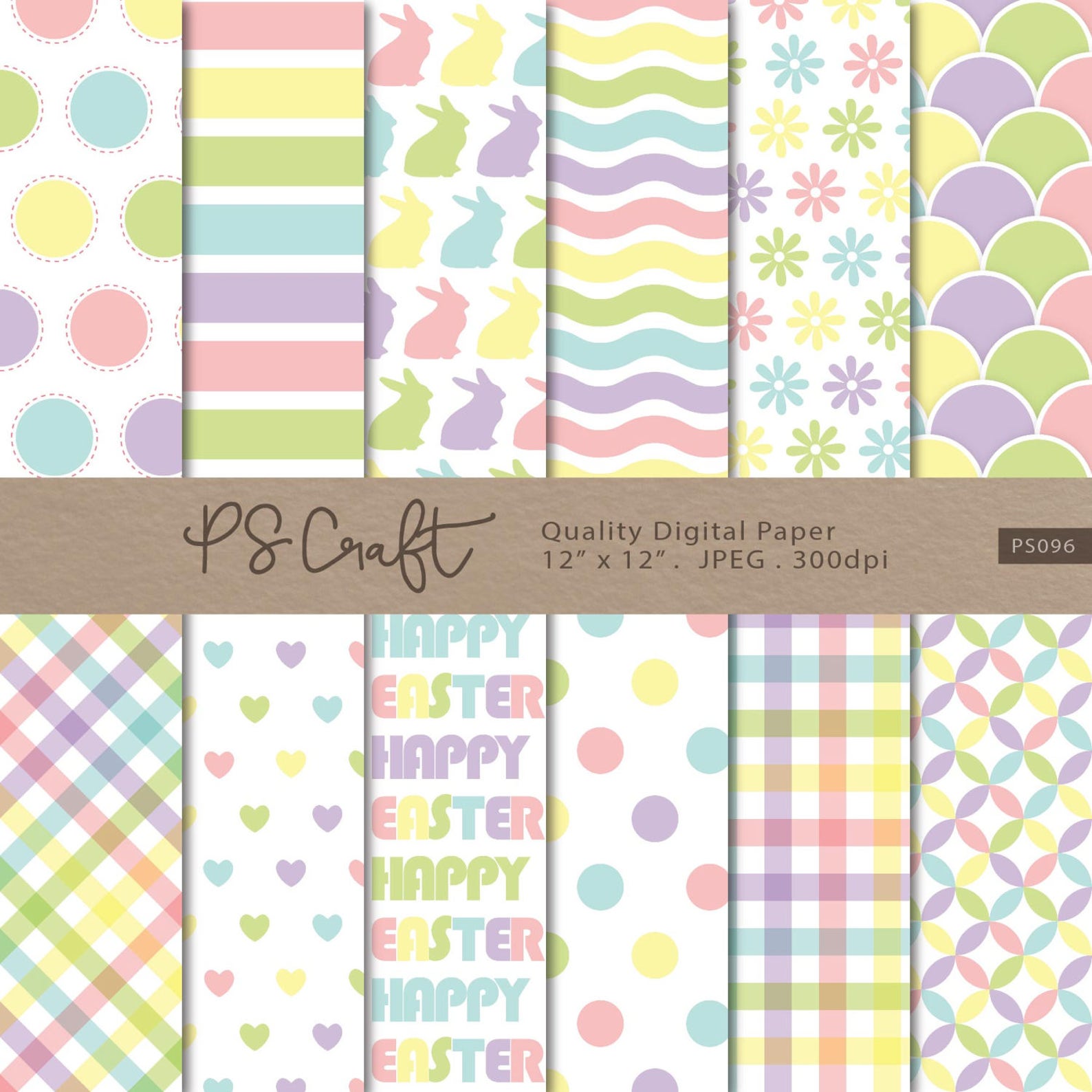 Seamless Easter Digital Paper Pack, Spring Backgrounds (JPEG) - Etsy