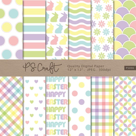 Seamless Easter Digital Paper Pack, Spring Backgrounds (JPEG)