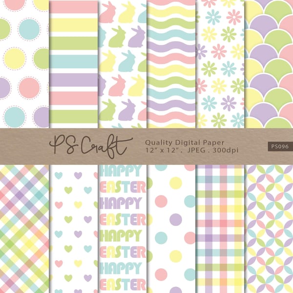 SEAMLESS Easter Digital Papers, Seamless Spring Papers, Easter backgrounds, Digital Scrapbook Paper, Easter digital