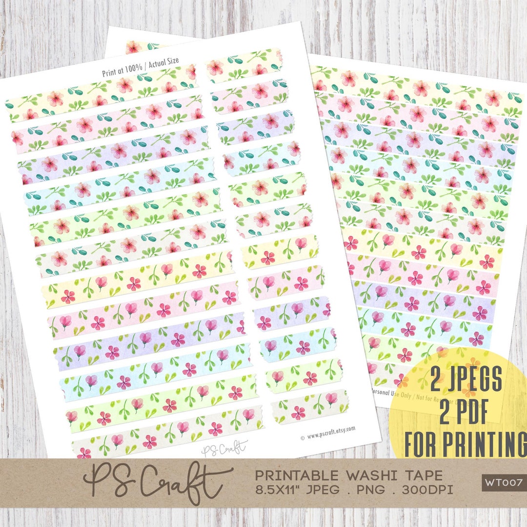 Printable Washi Tape | Printable Planner Stickers | Flowers ...
