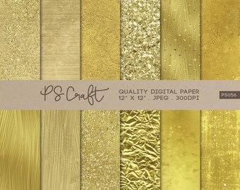 Gold Textures Digital Paper: Sparkling (Digital Download)
