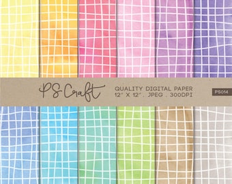 Watercolor Crosshatch Digital Paper, Scrapbook Pattern (Digital Download)