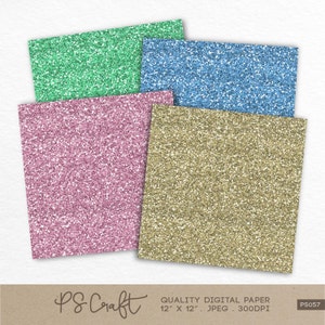 Glitter Digital Papers, Glitter Paper, Sparkle Digital Paper, Light Chunky Glitter Digital Paper image 2