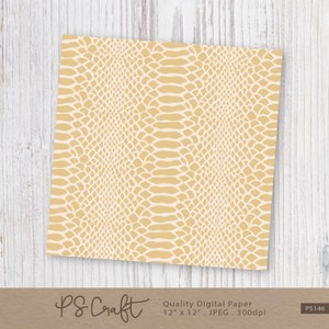 Puede incluir: Un papel digital con un patr&oacute;n sin costuras de piel de serpiente beige. El patr&oacute;n mide 30,48 cm por 30,48 cm y tiene una resoluci&oacute;n de 300 dpi.
