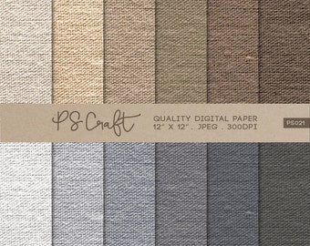 Linen Digital Papers, Burlap Digital Papers, Linen Pattern, Fabric Papers