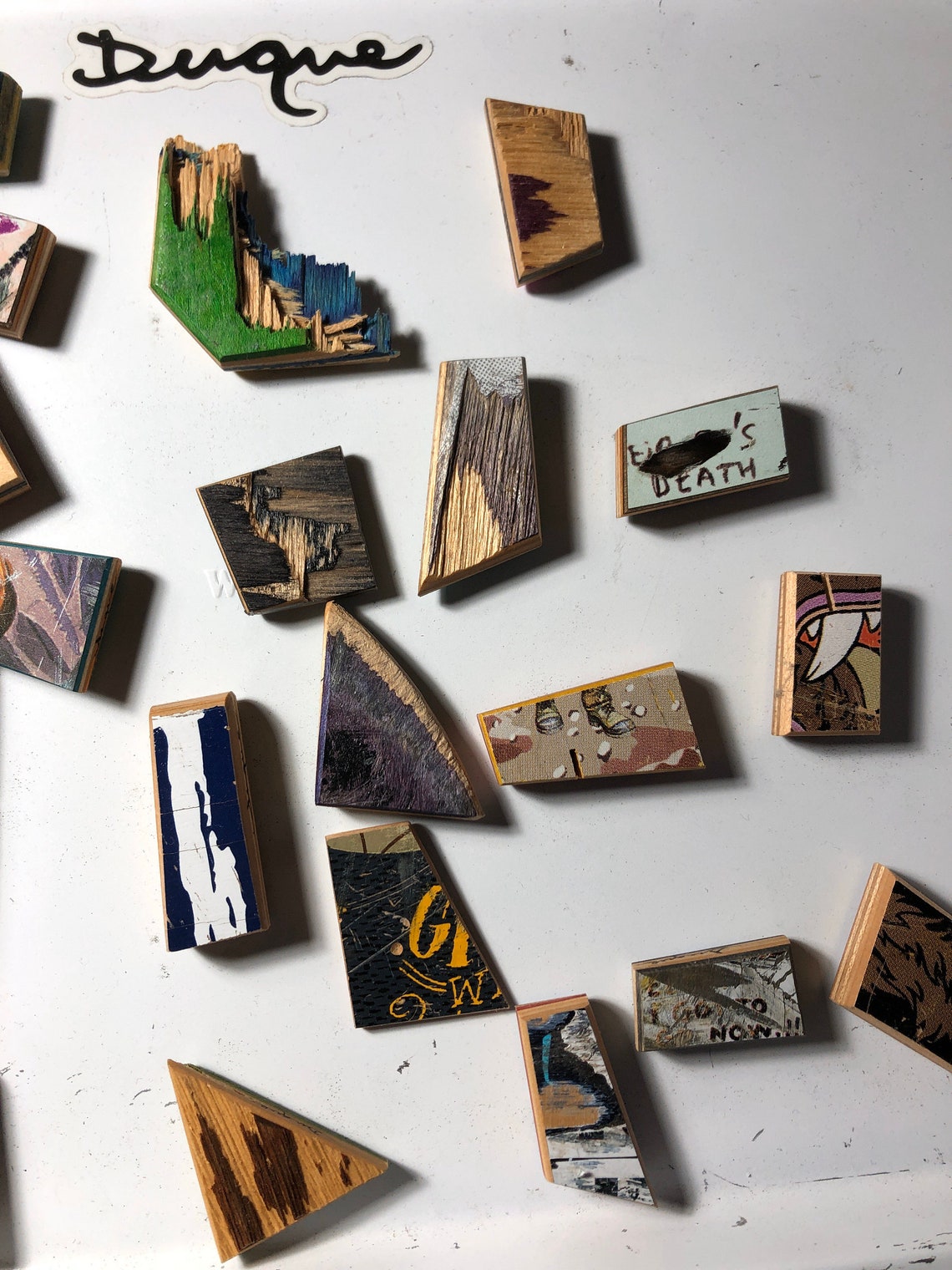 Upcycled Skateboard Recycled Wood Handmade by Duque Skate Art Etsy