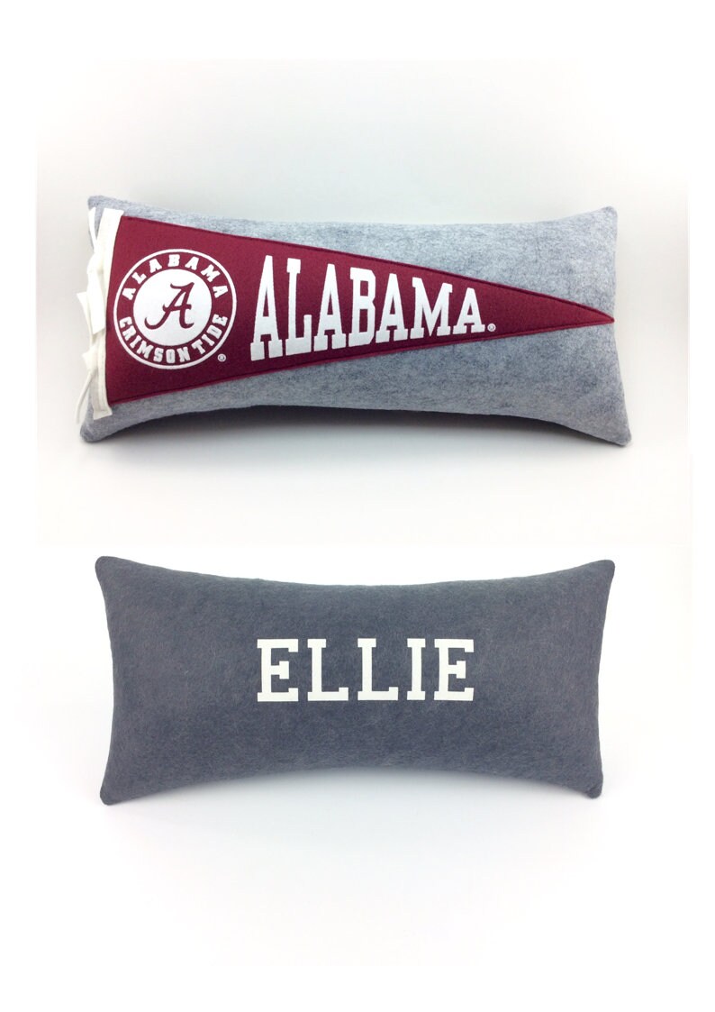 University of Alabama Crimson Tide Pennant Pillow graduation gift dorm room decor Personalized back