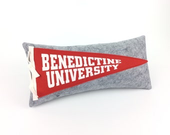 Benedictine University Pennant Pillow graduation gift dorm room decor