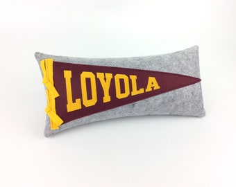 Loyola Pennant Pillow graduation gift dorm room decor