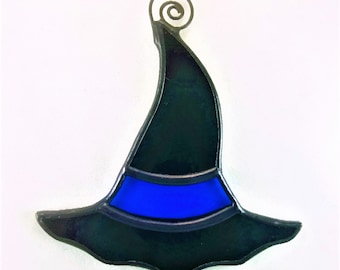 Stained Glass Striped Witch's Hat