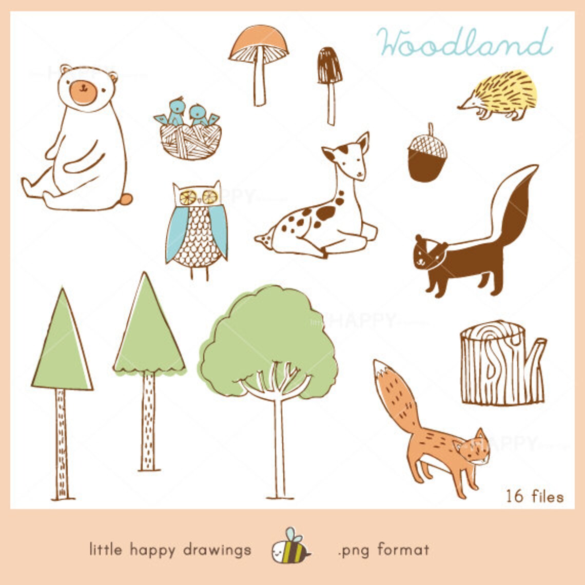 Woodland CLIP ART - Etsy
