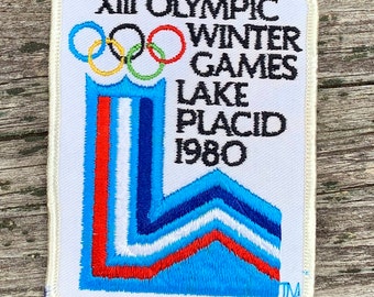 Sew on New York Lake Placid XIII Winter Games 3/" Vintage Olympics Patch