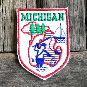 Michigan Fisherman Vintage Travel Patch by Voyager