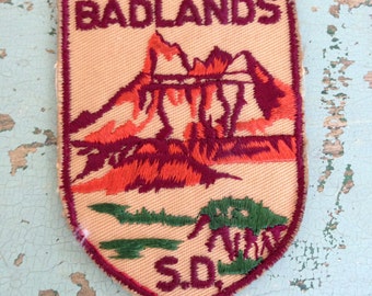 Badlands South Dakota Vintage Travel Patch by Voyager