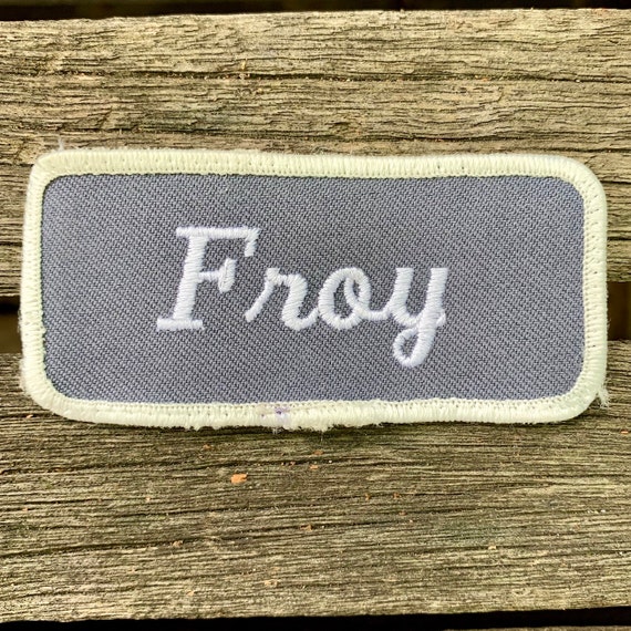 Froy Work Shirt Name Patch. A gray patch with Froy Etsy