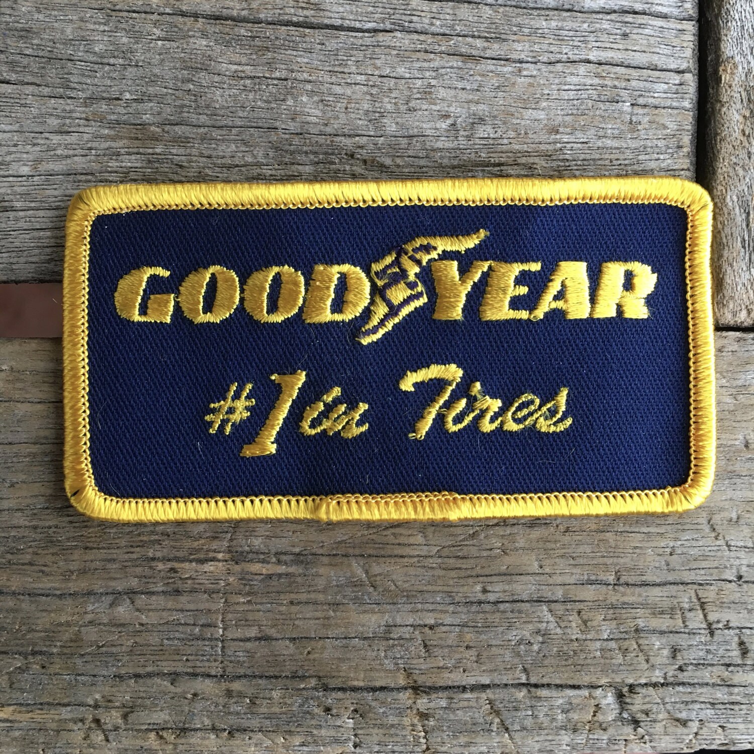 Goodyear 1 in Tires navy blue work shirt uniform patch. Etsy