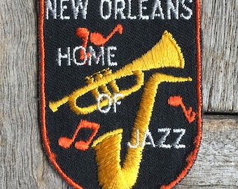 New Orleans Home of Jazz Vintage Travel Patch by Voyager