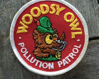 Woodsy Owl "Pollution Patrol" Vintage Souvenir Patch