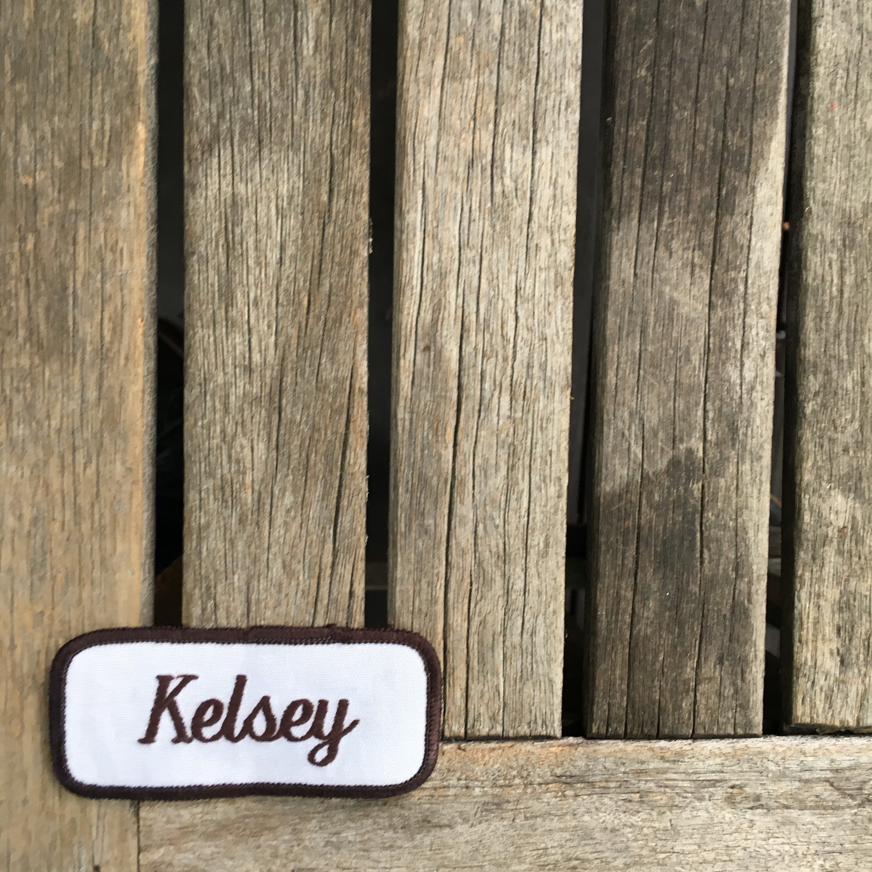 Kelsey an off White Work Shirt Name Patch With Etsy