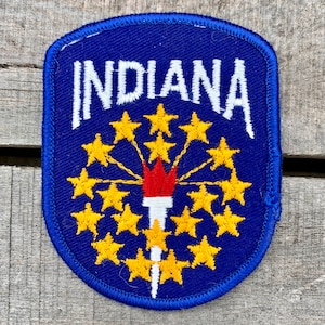 Indiana Flag Vintage Travel Patch