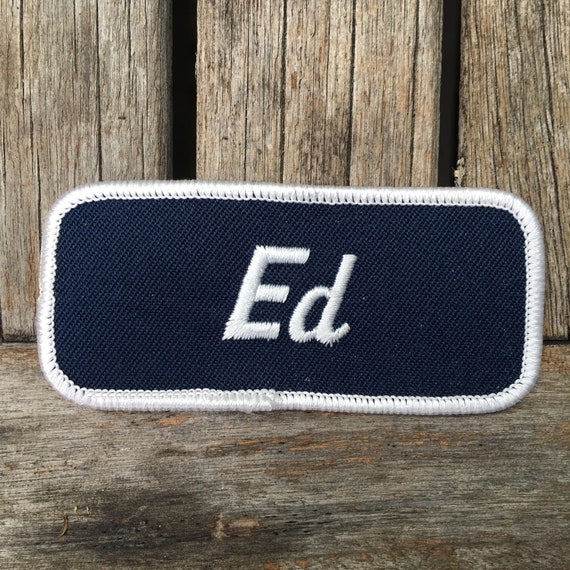 Ed A Navy Blue Oval Work Shirt Patch That Says Etsy