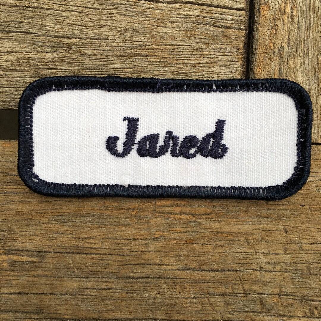 Jared. A White Work Shirt Name Patch That Says jared in Dark Blue