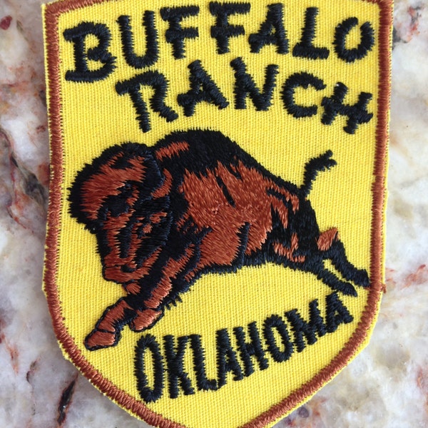 Buffalo Ranch Oklahoma Vintage Travel Patch - RARE!