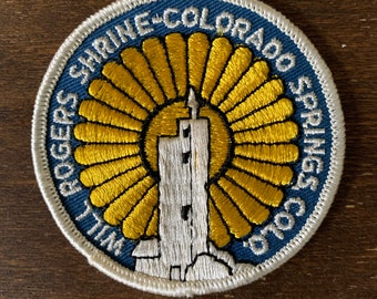 Will Rogers Shrine of the Sun Colorado Springs Vintage Souvenir Travel Patch