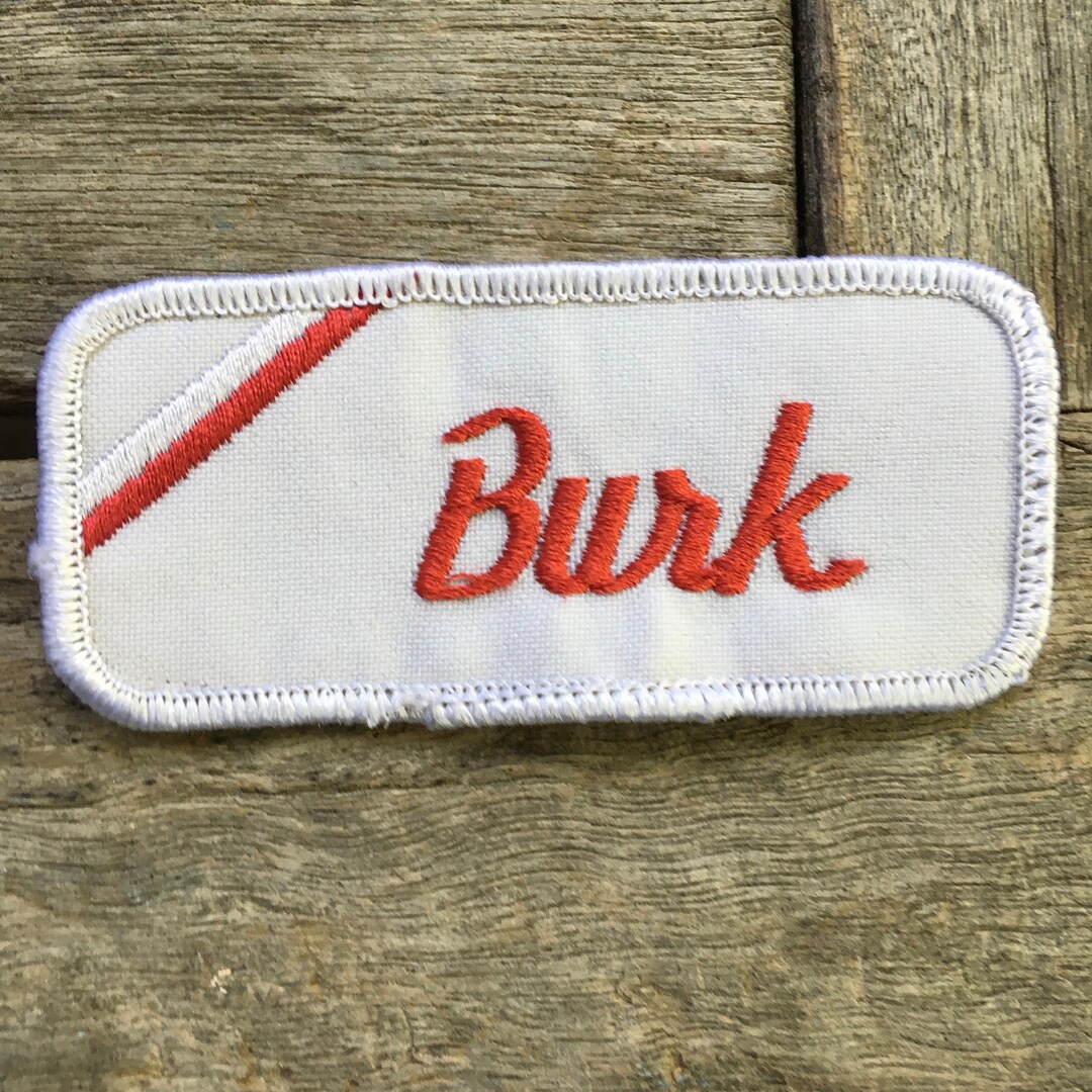 Burk LAST ONE A White Work Shirt Name Patch With Etsy