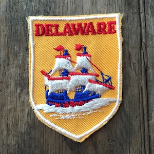 Delaware Vintage Souvenir Travel Patch by Voyager