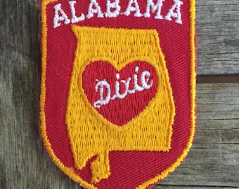 Alabama Heart of Dixie Vintage Souvenir Travel Patch by Voyager