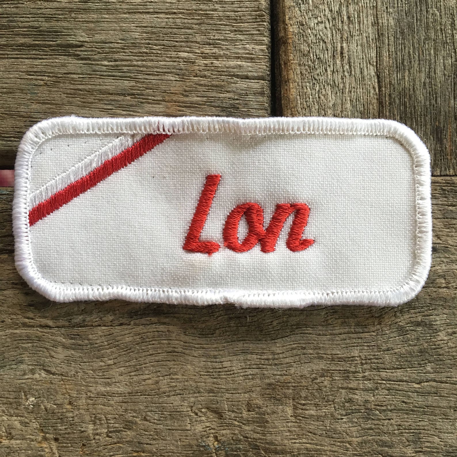 Lon. A White Work Shirt Name Patch That Says lon Etsy