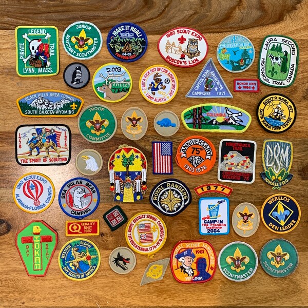 A Batch/Lot of 40 Vintage Boy Scout Patches