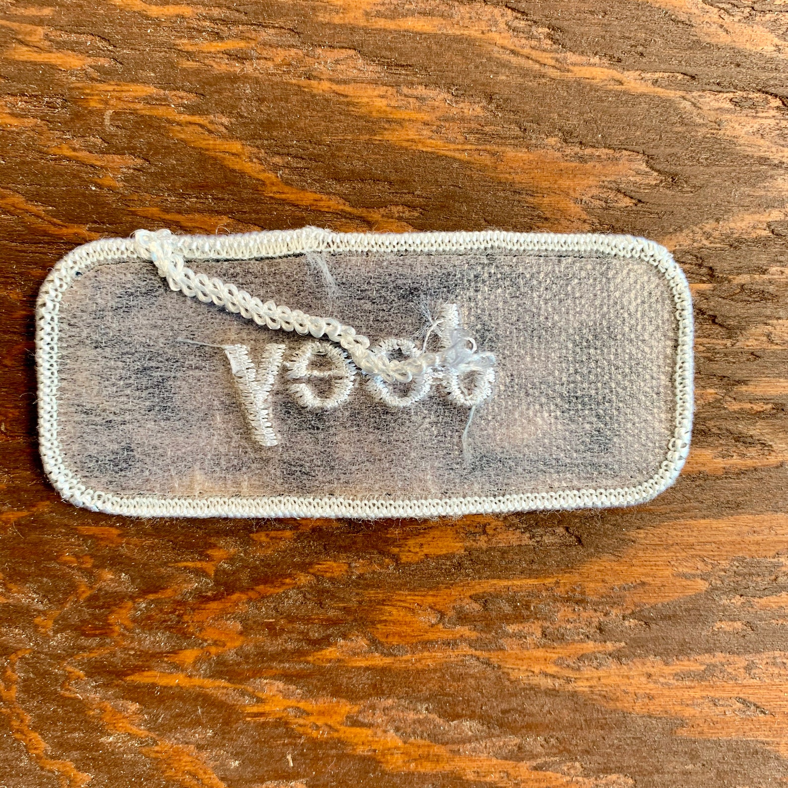 Joey LAST ONE A gray work shirt name patch that says Etsy