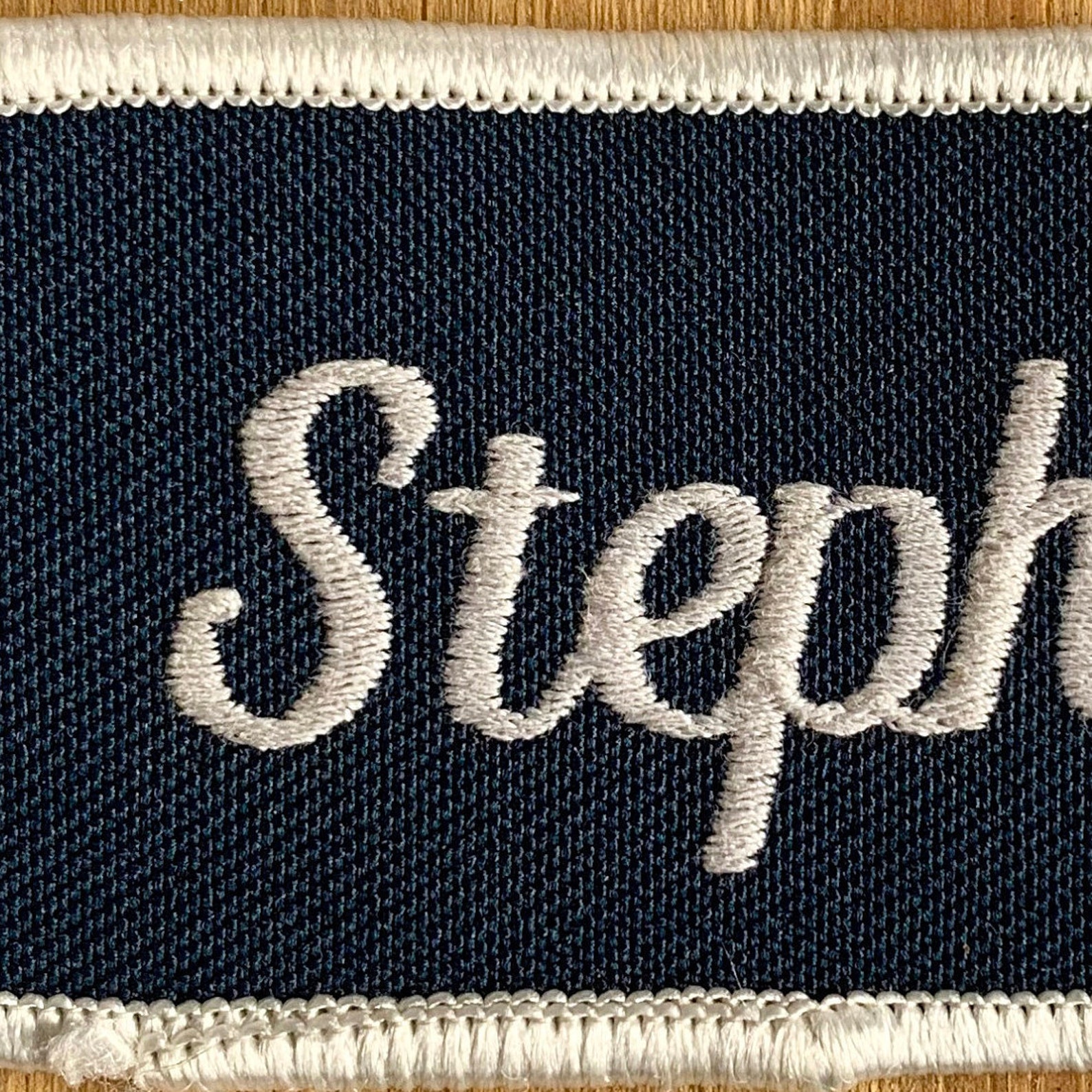 Stephen. A Dark Blue Work Shirt Name Patch That Says Etsy