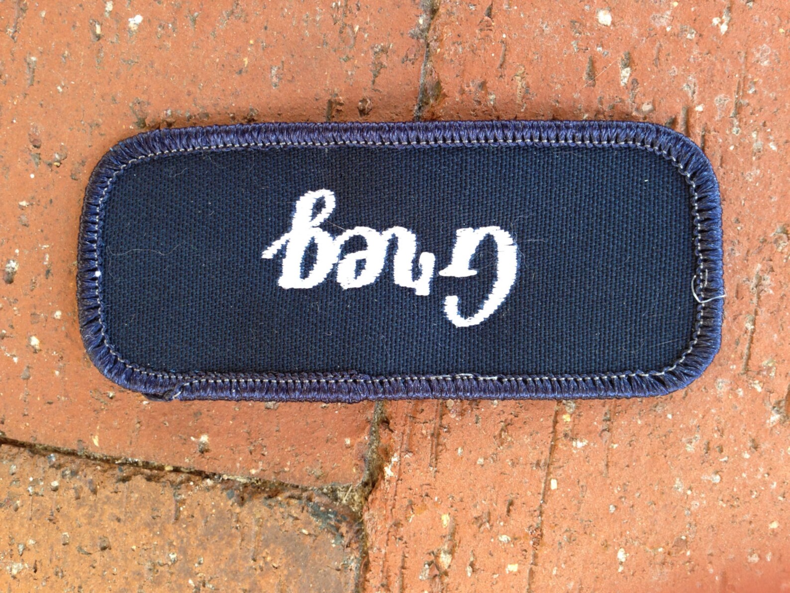 Greg. A Navy Blue Work Shirt Name Patch That Says Etsy
