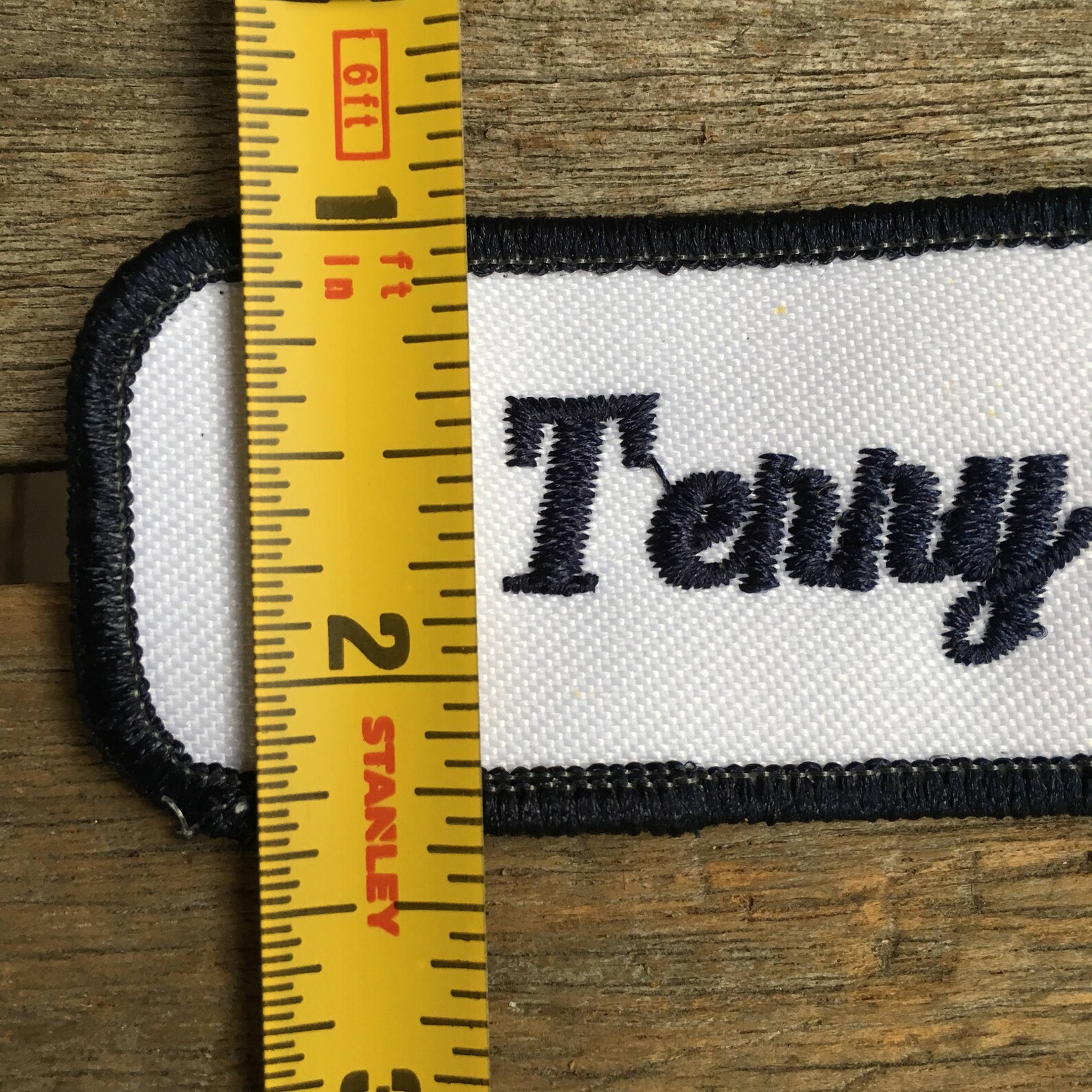 Terry A White Work Shirt Name Patch That Says Etsy