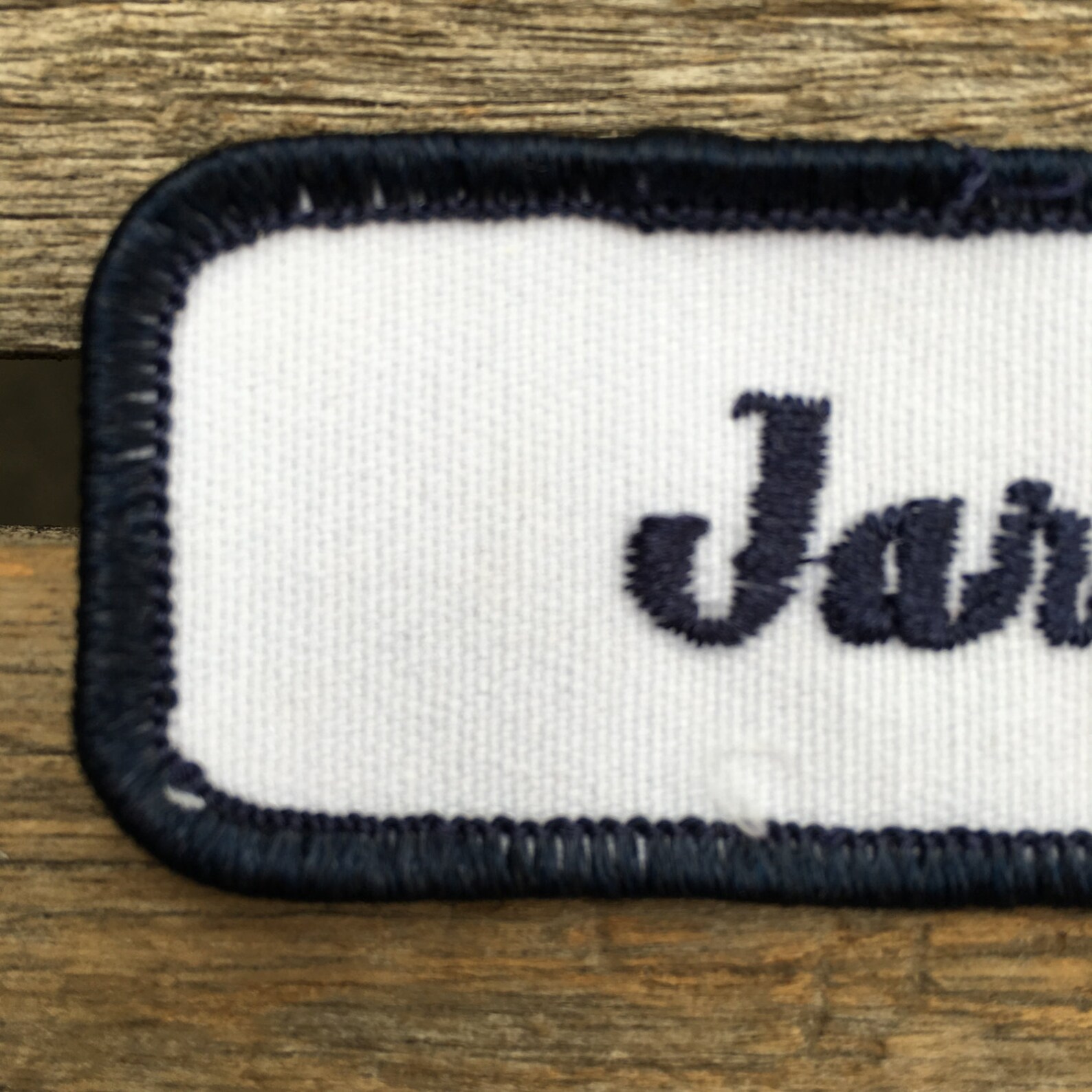 Jared. A White Work Shirt Name Patch That Says Etsy