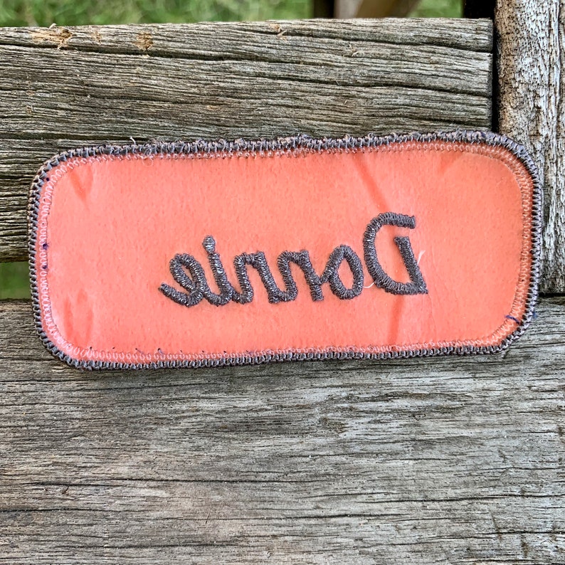 Donnie Work Shirt Name Patch. A White Patch With Gray - Etsy