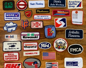 A Batch/Lot of 30 Vintage Work Shirt Company Logo Patches