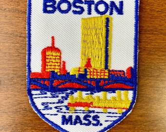 Boston Massachusetts Vintage Souvenir Travel Patch by Voyager
