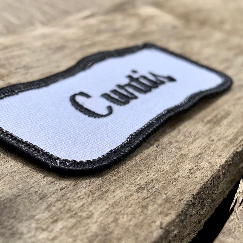 Curtis Name Patch. A White Work Shirt Patch With Etsy
