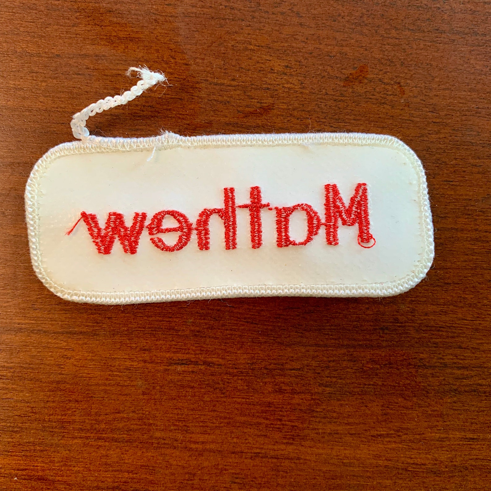 Mathew. A White Work Shirt Name Patch That Says Etsy