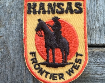 Kansas Frontier West Vintage Souvenir Travel Patch by Voyager