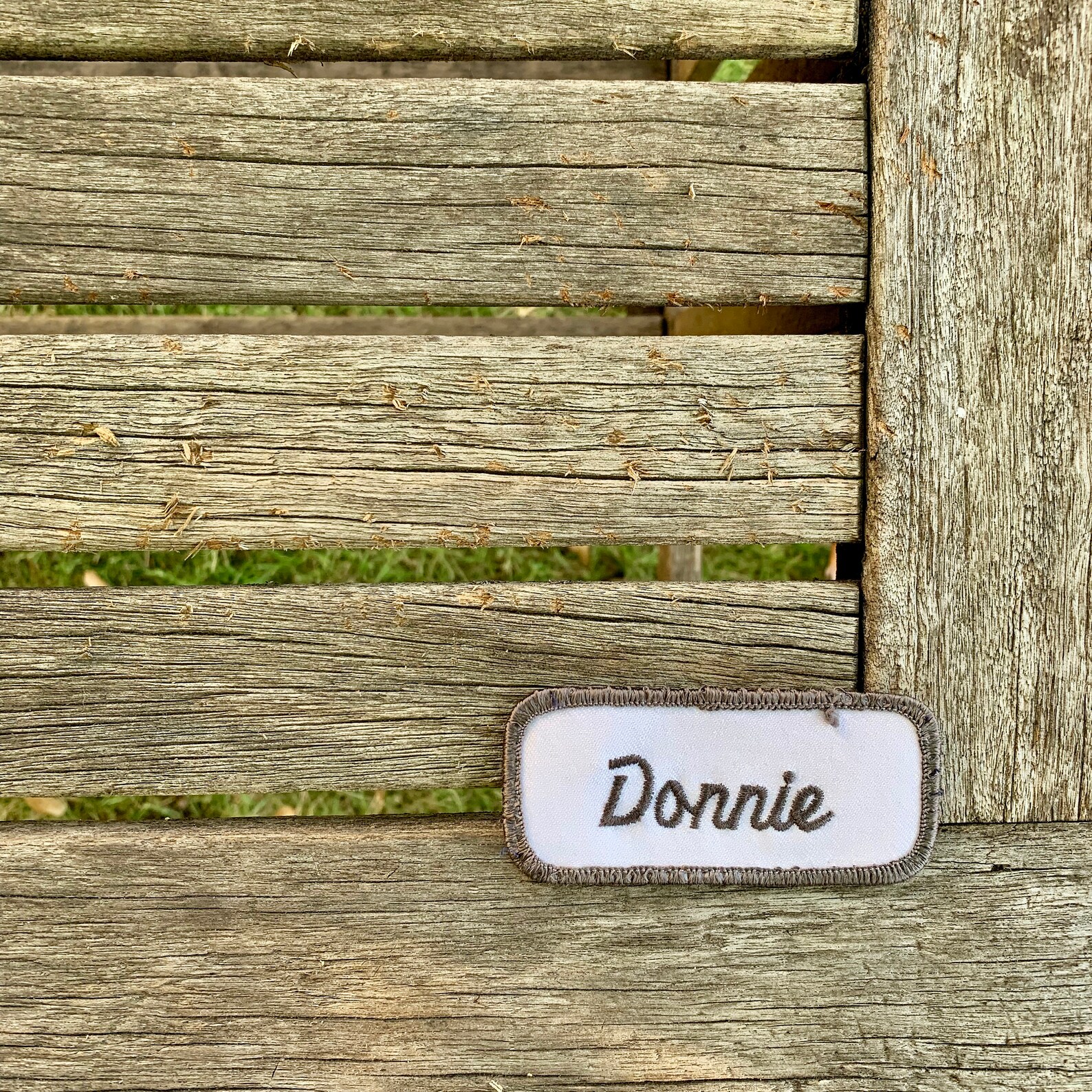 Donnie Work Shirt Name Patch. A White Patch With Gray - Etsy